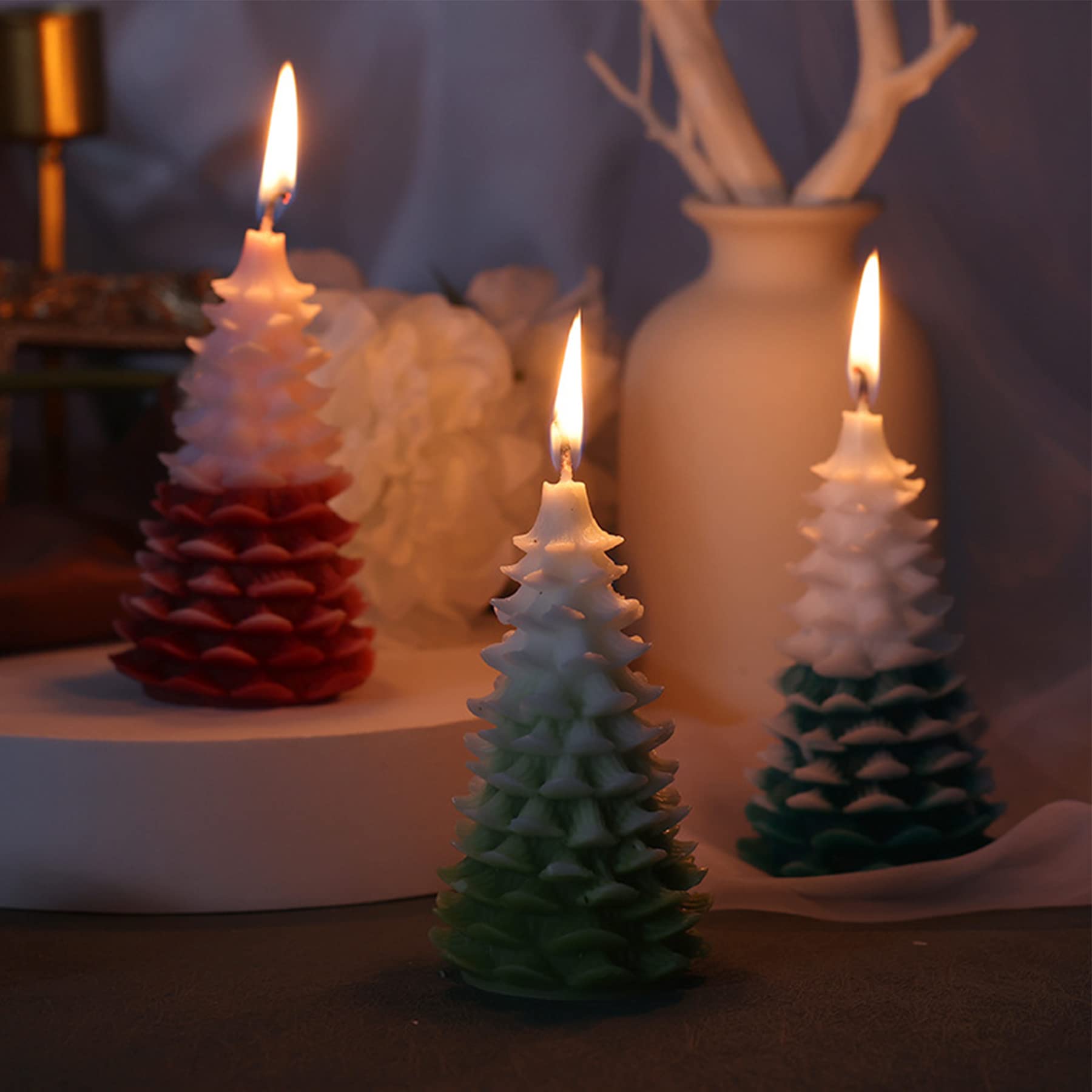 ZAKVOOR 3D Large Christmas Tree Silicone Mold for DIY Candle Making, Resin Casting, Wax & Polymer Clay - Perfect for Holiday Decor, Aromatherapy Candles & Festive Home Crafts