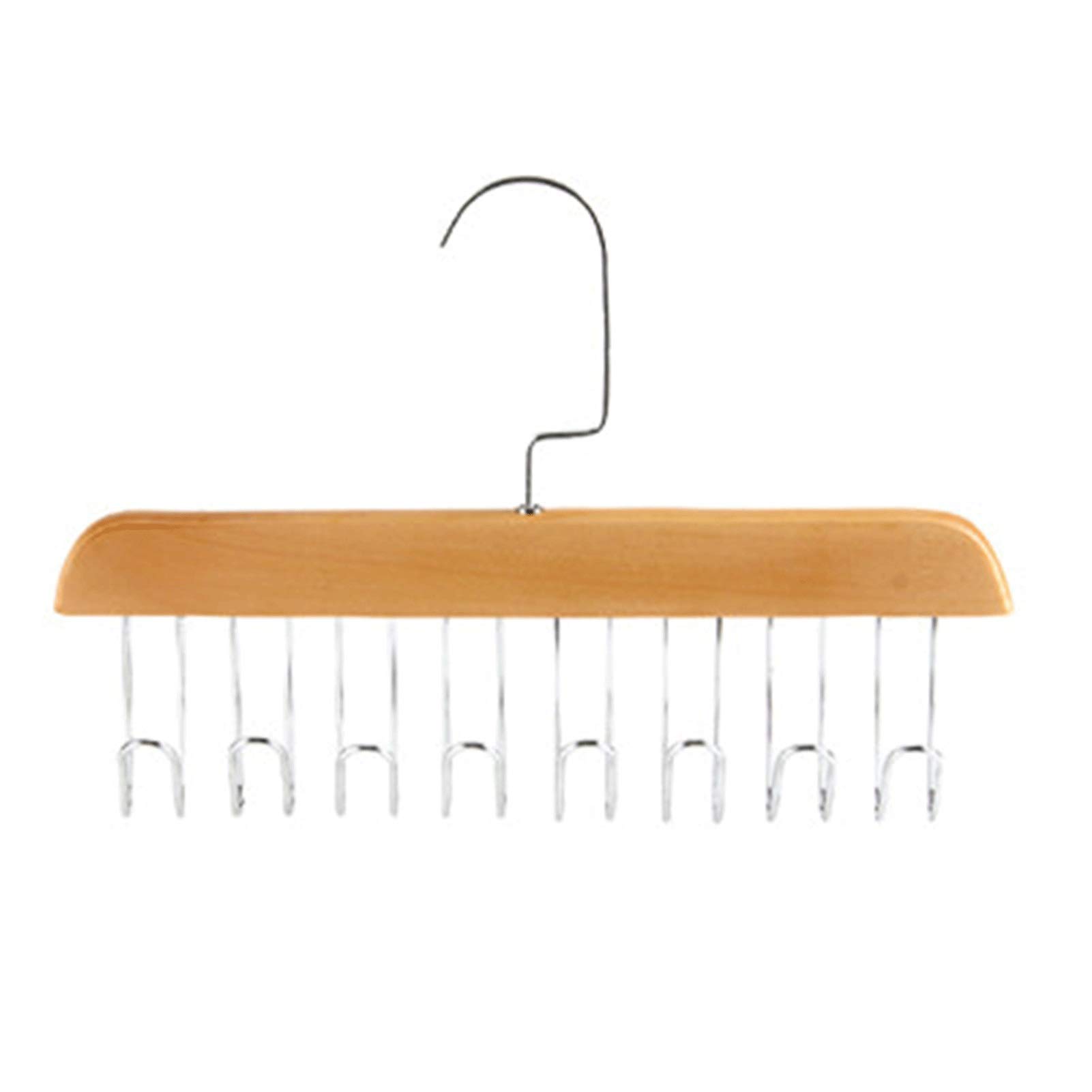 LAIQIAN Wooden Wall Hanger with Stainless Steel Hooks - Scarf, Tie & Belt Organizer for Closet Storage (Beige) | Perfect for Bedroom, Entryway & Walk-in Closet Organization