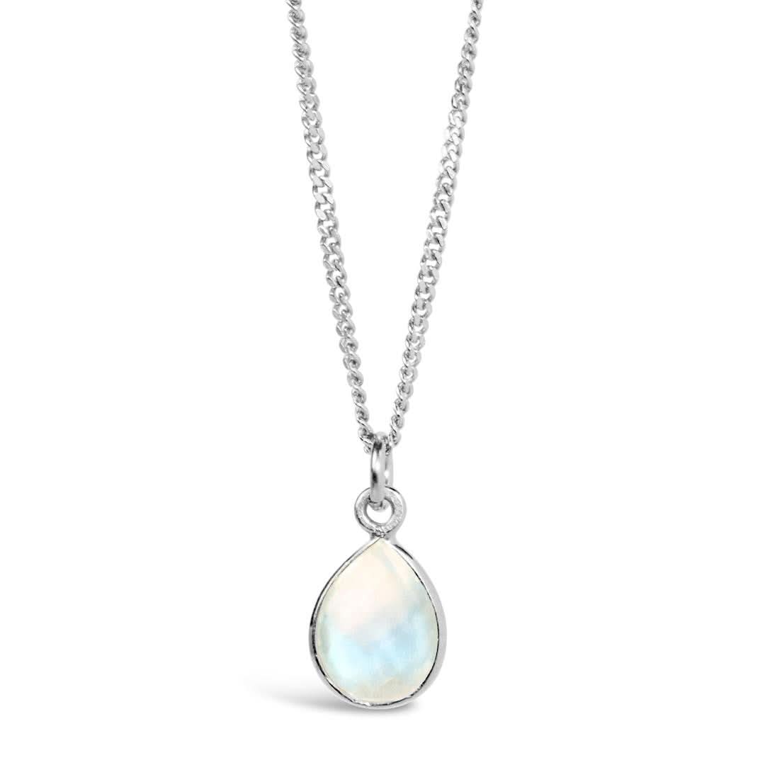 Moonstone Charm Necklace in Sterling Silver | June Birthstone Jewelry for Women | Perfect Gift for Birthday, Anniversary & Special Occasions
