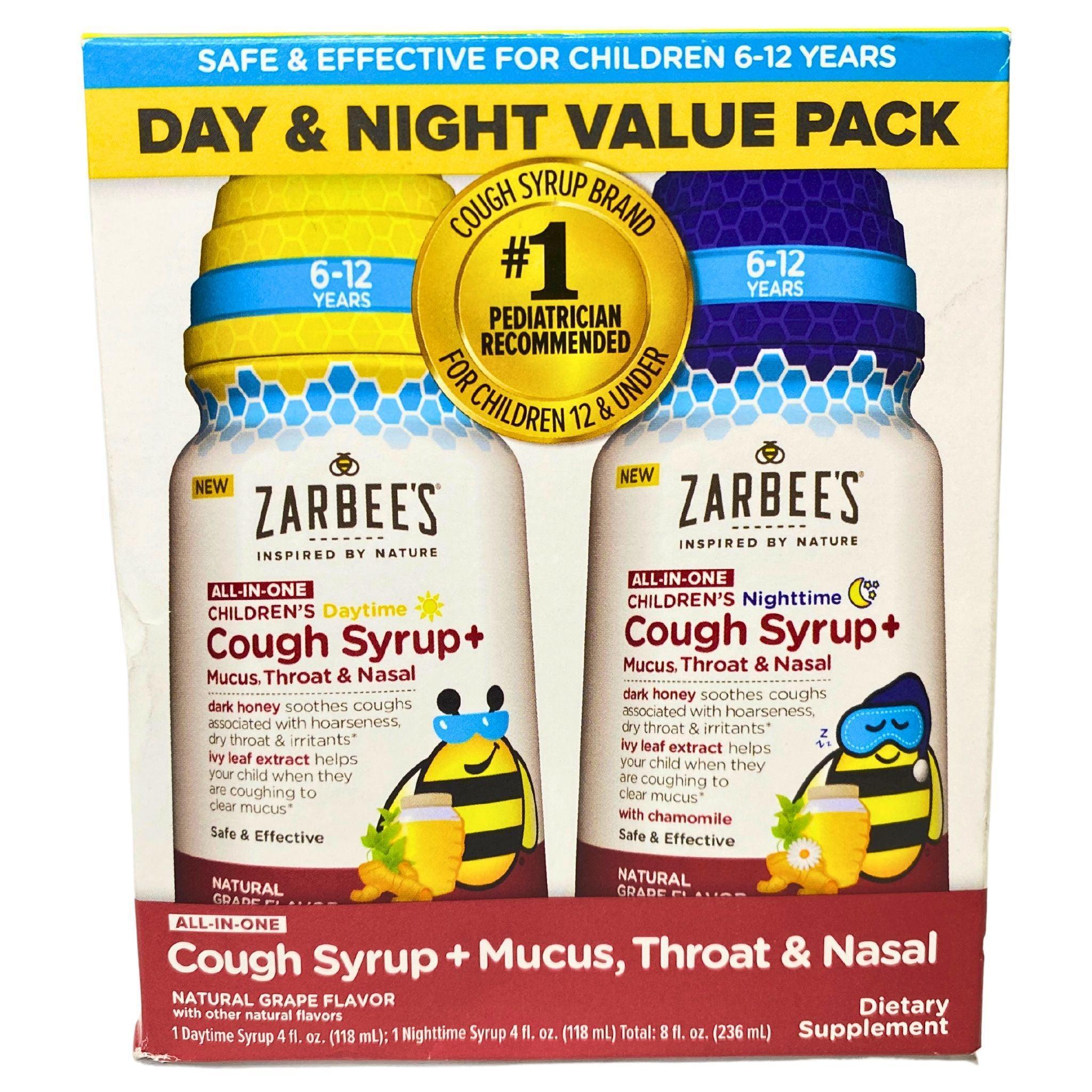Zarbee's Day & Night Value Pack - Children's Cough Syrup & Immune Support (23 Pcs) - Berry Flavor for Kids - Daytime & Nighttime Relief - Perfect for Cold Season & Travel