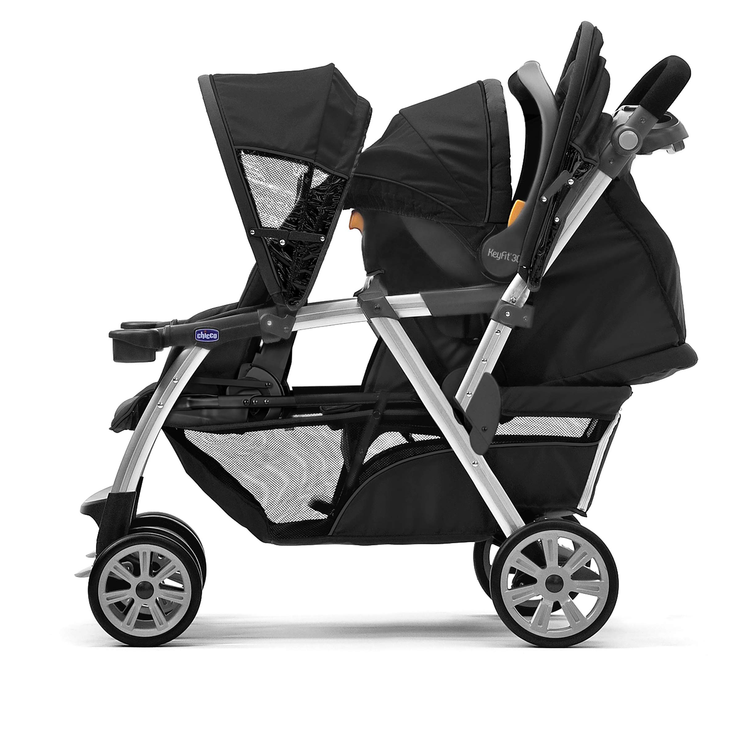 Chicco Cortina Together Double Stroller in Minerale - Lightweight Side-by-Side Baby Stroller for Twins - Perfect for Shopping, Travel & Outdoor Adventures
