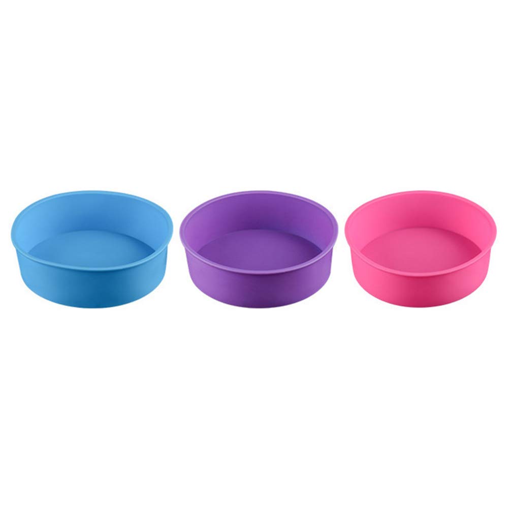 Hemoton 3-Piece Silicone Cake Molds Set - Non-Stick Quick Release Baking Pans for Round Bread, Cupcakes & Mini Desserts | Perfect for Home Baking, Party Treats & DIY Lip Gloss Containers