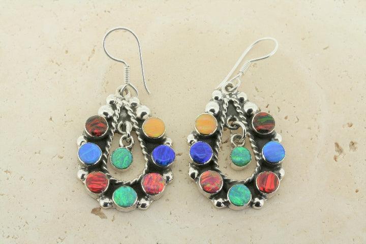 Opal Teardrop Chandelier Earrings – Elegant Dangle Drop Earrings for Women, Perfect for Weddings, Parties & Evening Events