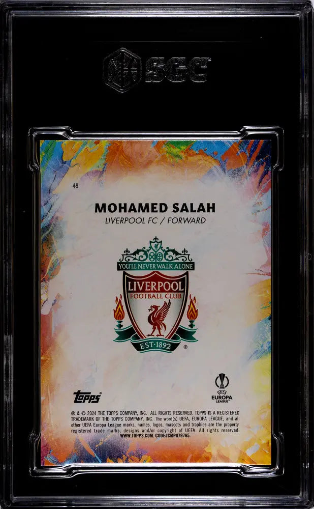 2023 Topps Inception UCC Mohamed Salah SGC 10 Gem Mint 1/150 Limited Edition #49 Soccer Trading Card - Perfect for Collectors, Investors & Sports Memorabilia Enthusiasts