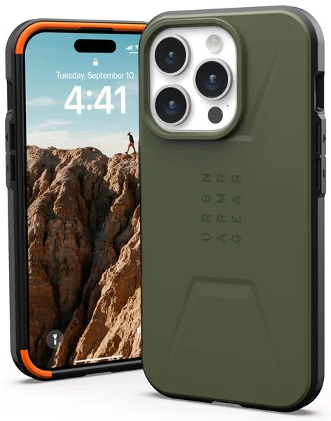 UAG Civilian Series MagSafe Compatible Case for iPhone 15 Pro (Apple Exclusive) - Olive Green | Rugged Protective Cover for Outdoor & Everyday Use
