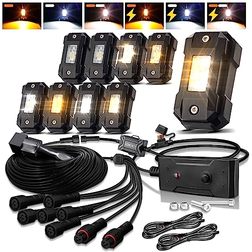 Switchback Rock Lights Kit 8 Pods Strobe 6 Mode