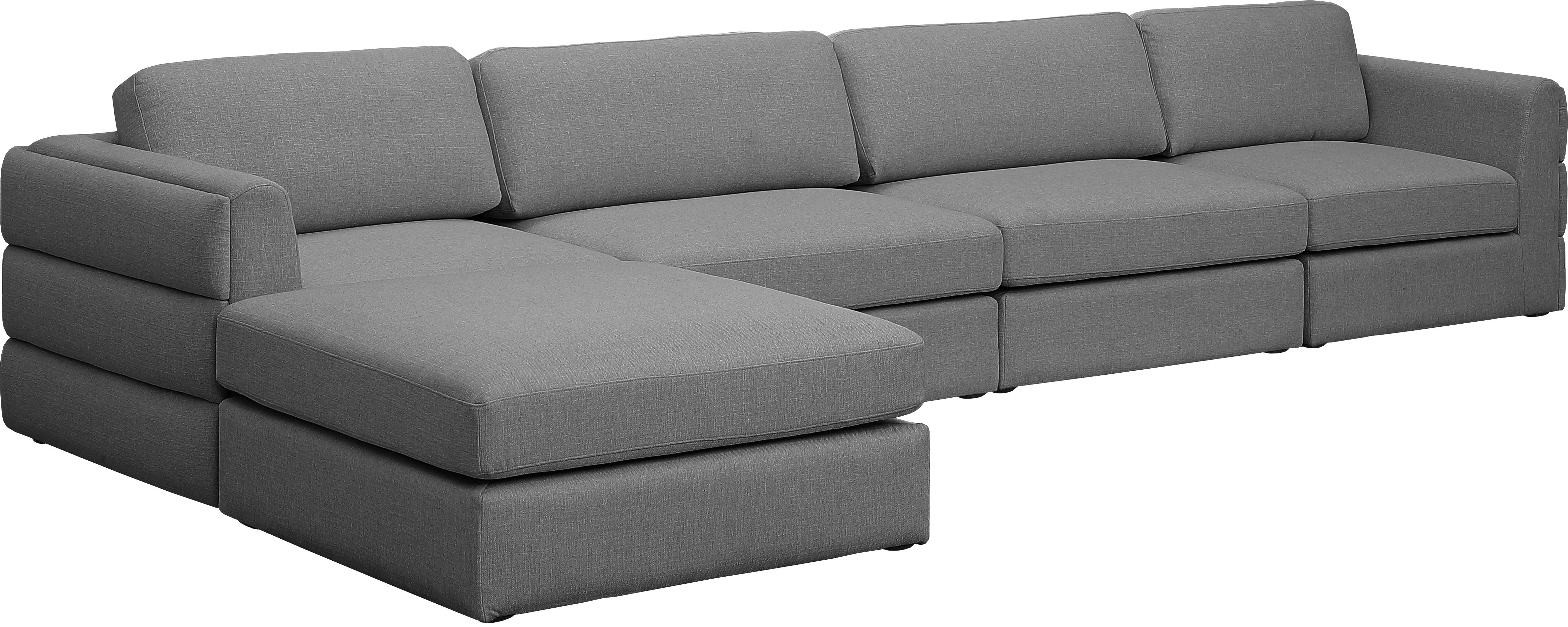 Beckham Durable Linen Textured Fabric Modular Sectional Sofa - Modern Living Room Furniture for Home Theater, Family Gatherings & Cozy Relaxation