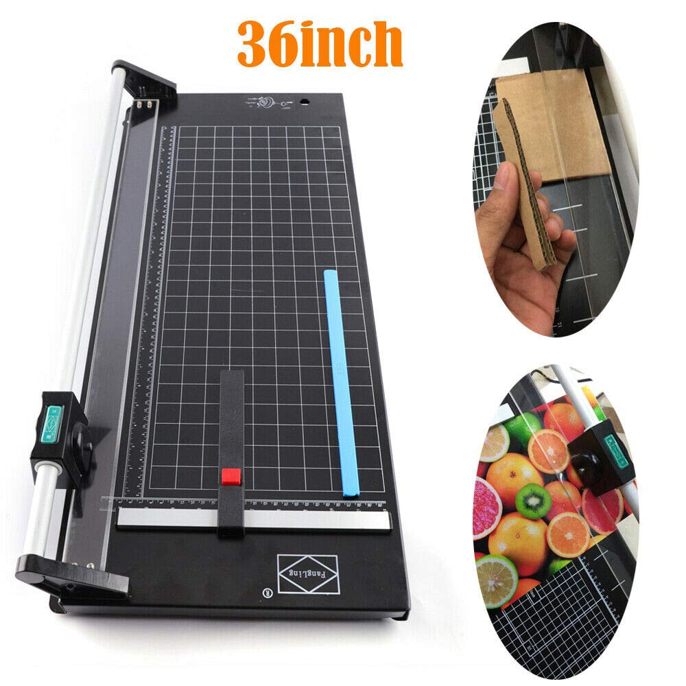 Heavy Duty 36 Inch Manual Rotary Paper Trimmer - Precision Rolling Paper Cutter for Photos, Cardstock, Laminated Paper, Labels & Scrapbooking - Perfect for Crafting, Office Use & DIY Projects