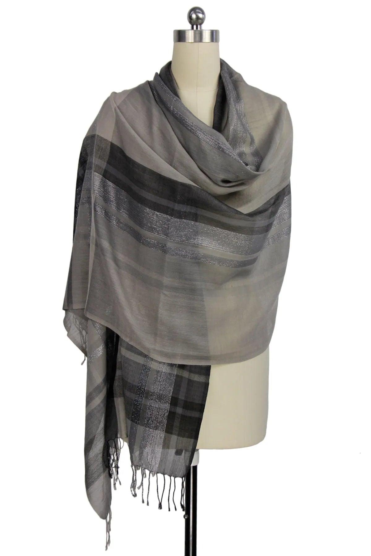 Stylish Metallic Multi-Stripe Scarf for Women - Fashionable Winter Accessory for Outfits, Parties & Holiday Events