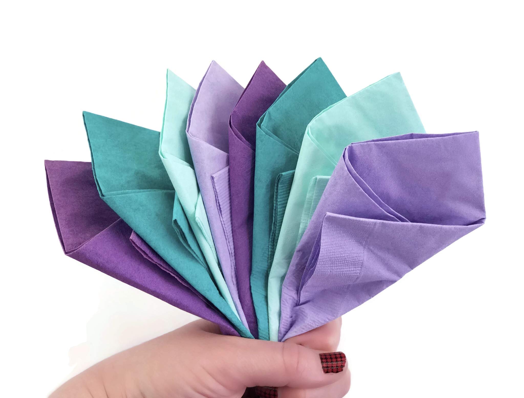 Lavender Purple Mint Teal Mermaid Napkins - 50 Count Premium Party Supplies for Birthday Decorations, Bridal Shower & Bachelorette Party | Perfect for Cocktail Bars, Beverage Service & Ocean-Themed Celebrations