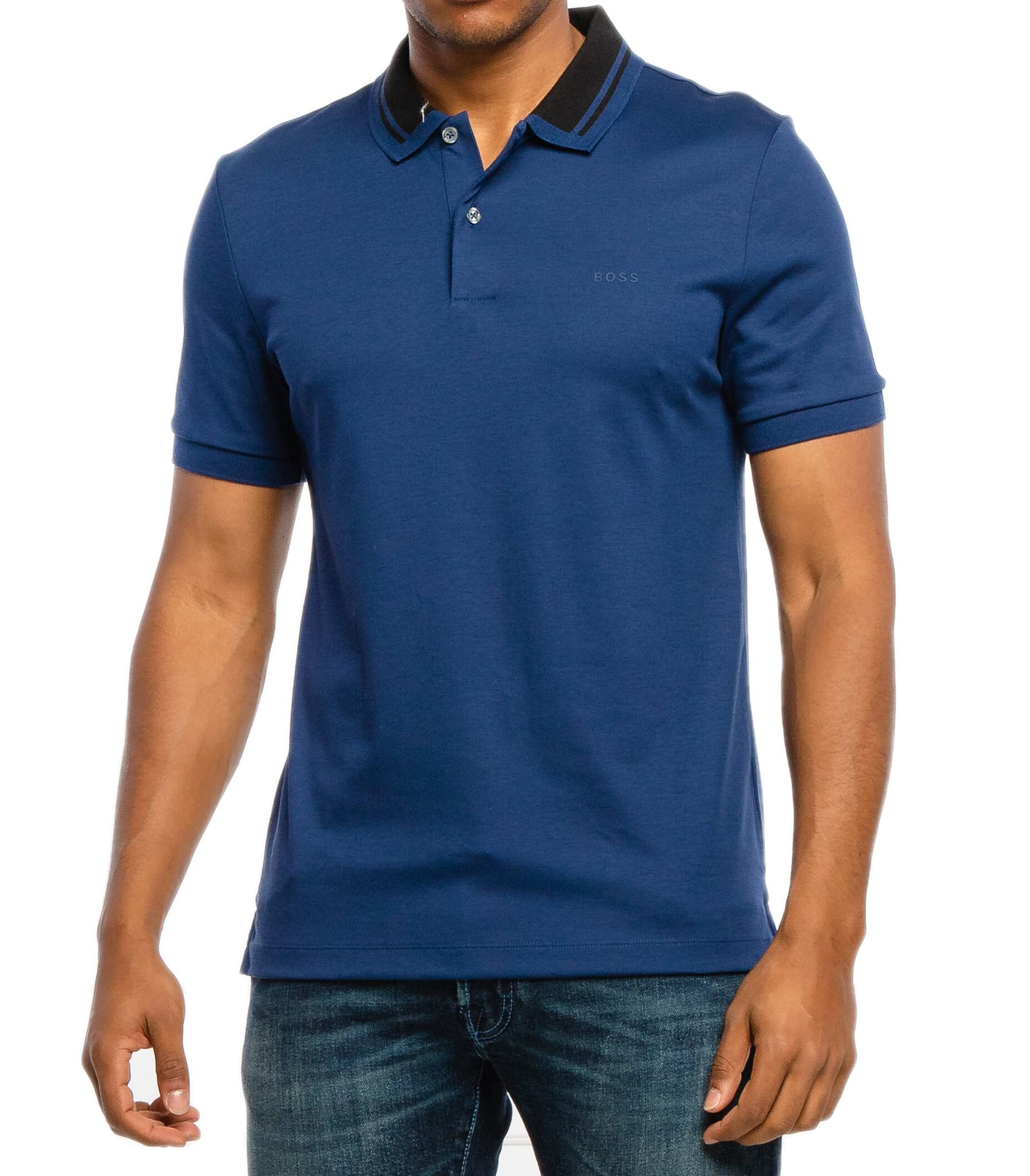 Hugo Boss Men's Phillipson Polo Shirt - Slim Fit Cotton Pique Shirt for Men | Dark Blue 407 | Casual & Business Wear | Perfect for Office, Golf & Summer Outfits