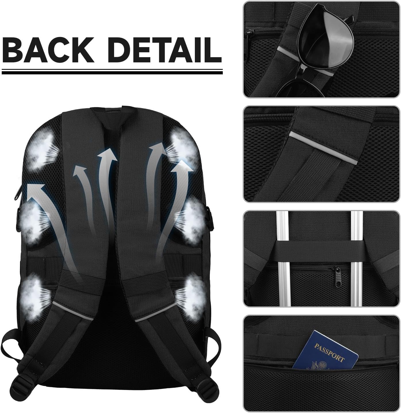 Lapsouno 15.6 Inch Anti-Theft Laptop Backpack - Slim Business Travel Backpack with USB Charging Port, TSA Friendly & Water Resistant - Perfect for College, School, Work & Commuting - Black (Men & Women)