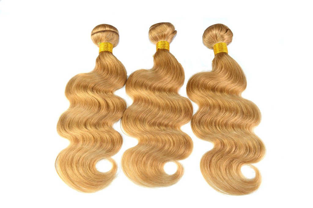 YanT 6A Grade Brazilian Human Hair Weave - 3 Bundles 8 Inches Body Wave Ombre Hair #27 Blonde | Perfect for Extensions, Wigs & Styling | Salon-Quality & Natural Look