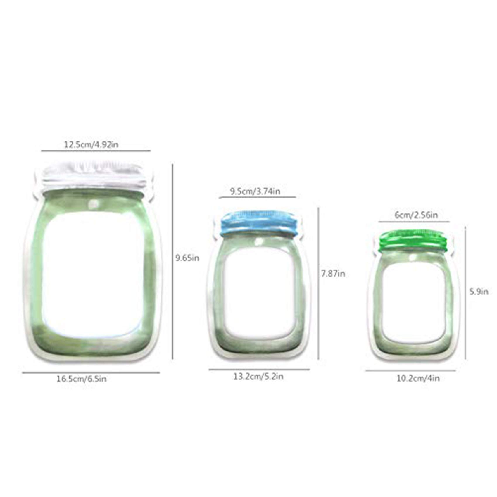 Enkrio 20-Pack Reusable Airtight Mason Jar Zipper Bags - Food Storage Bags for Snacks, Sandwich, Nuts, Cookies - Leak-Proof & BPA-Free - Perfect for Meal Prep, Picnics & On-the-Go Snacking