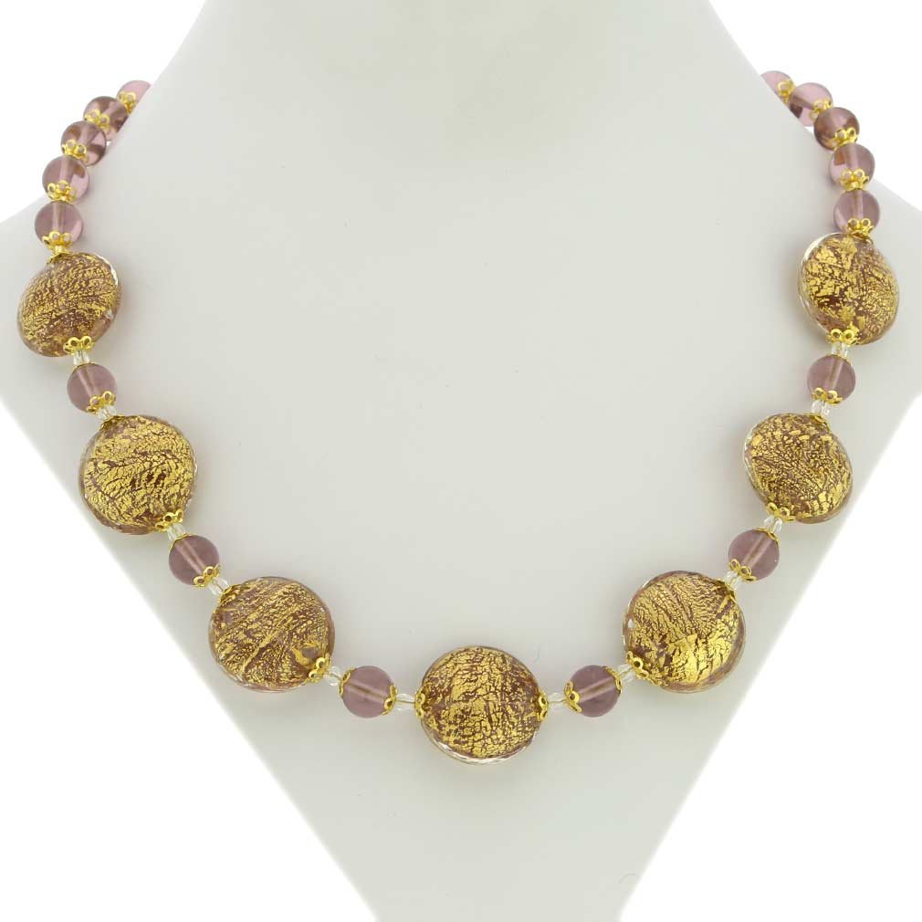 Authentic Murano Glass Necklace from Venice - Ca D'oro Purple Handcrafted Jewelry | Perfect for Weddings, Gifts & Special Occasions
