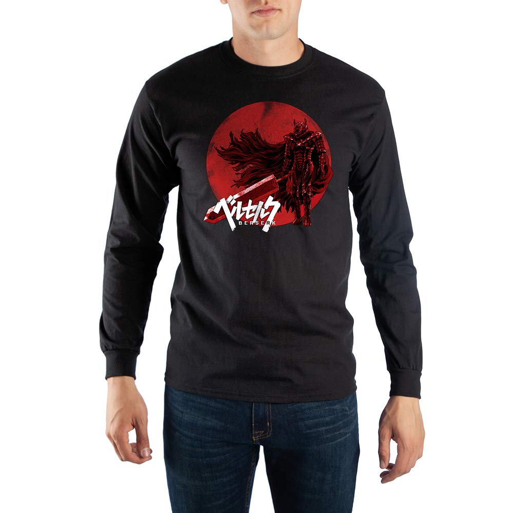 Berserk Anime Black Long Sleeve Graphic T-Shirt for Men | Cool Cartoon Print Tee | Casual Wear & Cosplay Outfit