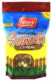 Lieber's Gluten Free Chocolate Chip Granola Cereal - KFP Certified, Pack of 6 - Healthy Breakfast & Snack for Kids & Adults
