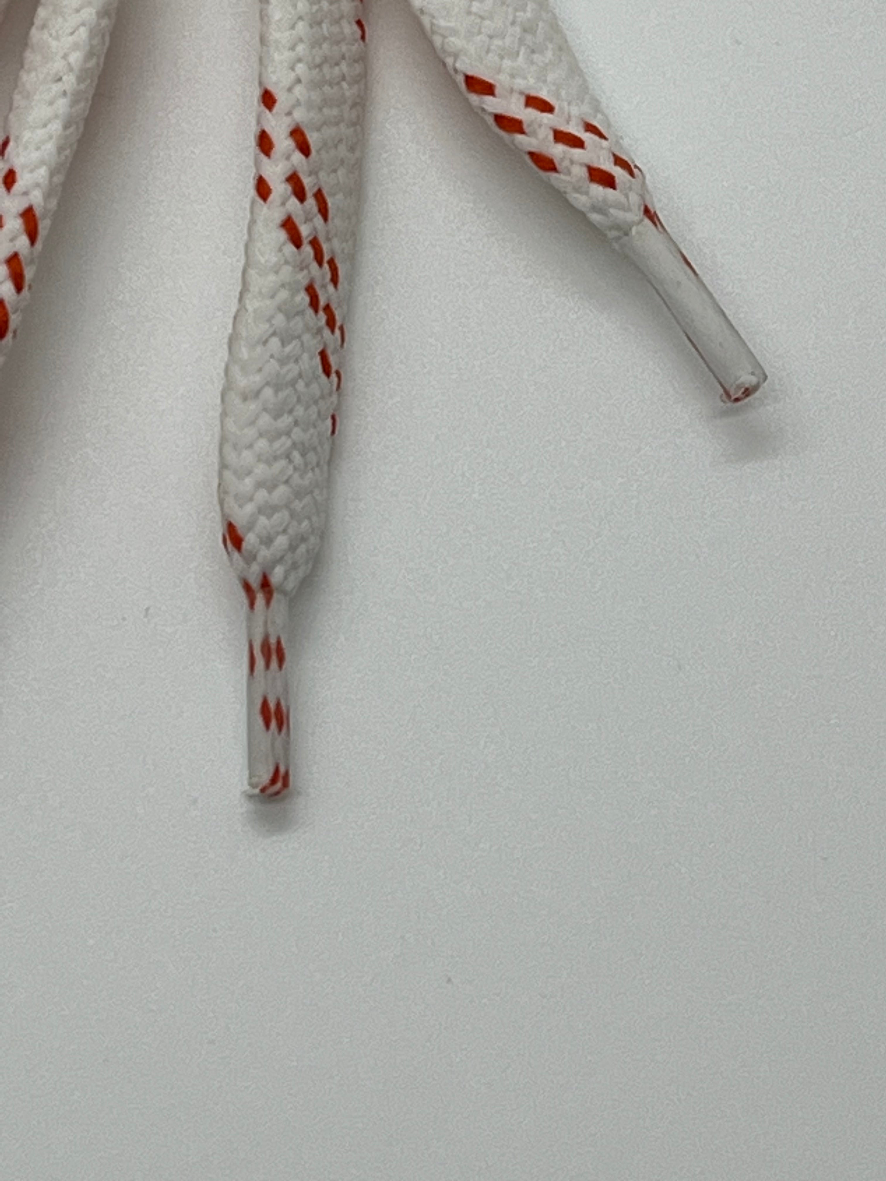 Premium Sport Laces - Durable White Running Shoelaces with Orange Accents for Sneakers, Athletic Shoes & Workout Gear - Perfect for Running, Gym & Outdoor Activities