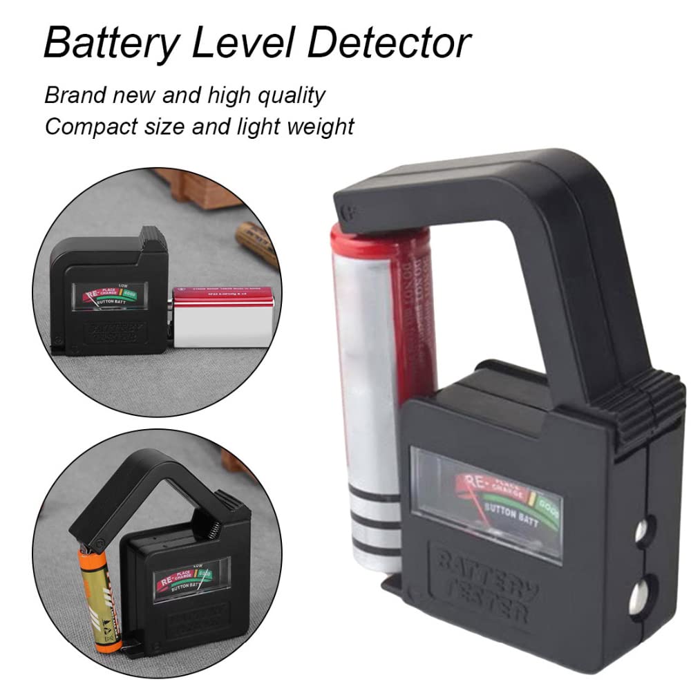 Portable Battery Tester - AA AAA C D 9V 1.5V Button Cell Battery Checker for Regular & Rechargeable Batteries | Home, Office, Camping & Emergency Use