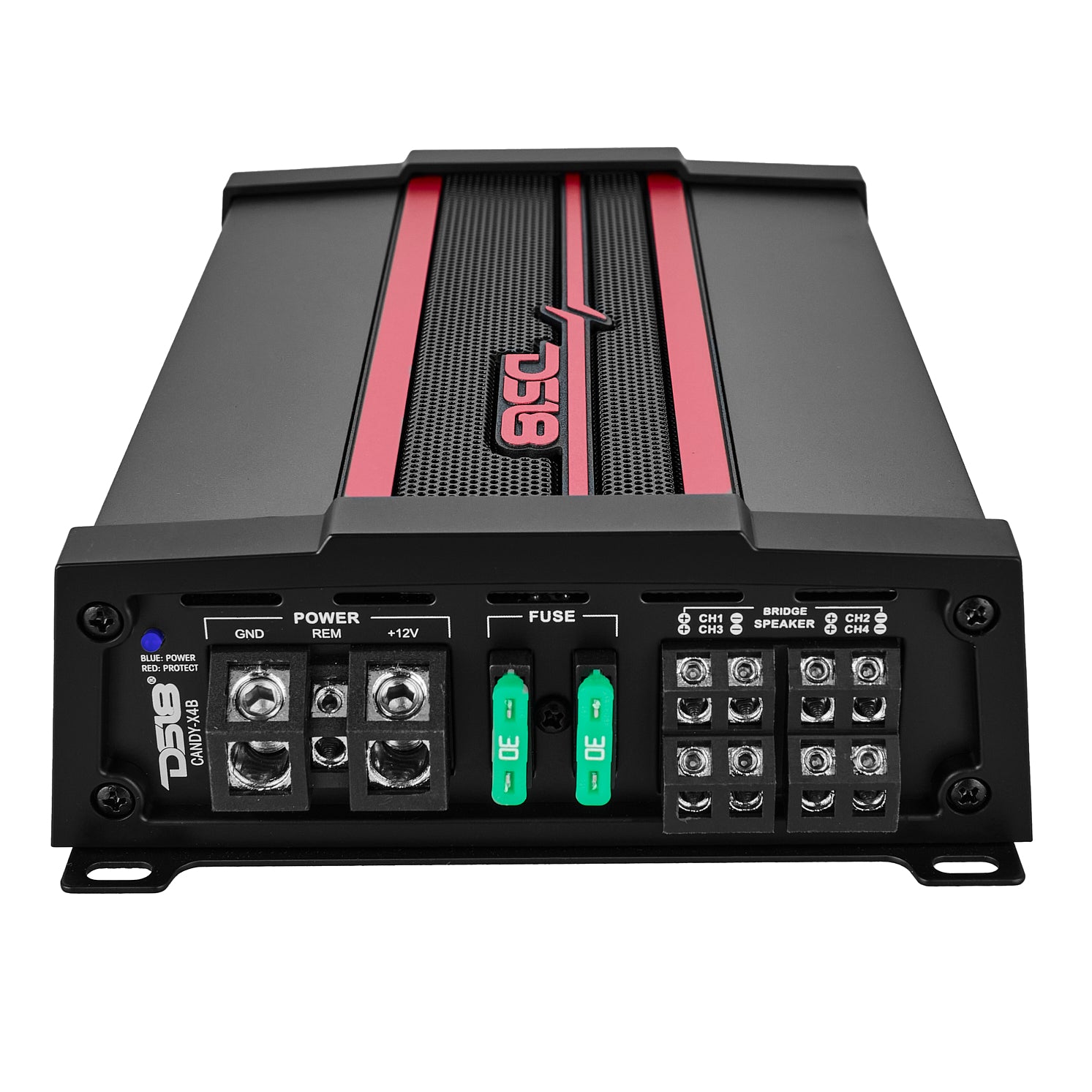 DS18 CANDY X4B Compact Full Range Class D 4 Channel Car Amplifier 1600W - High Power Audio for Cars, Trucks & SUVs - Perfect for Bass Boost & Sound System Upgrades