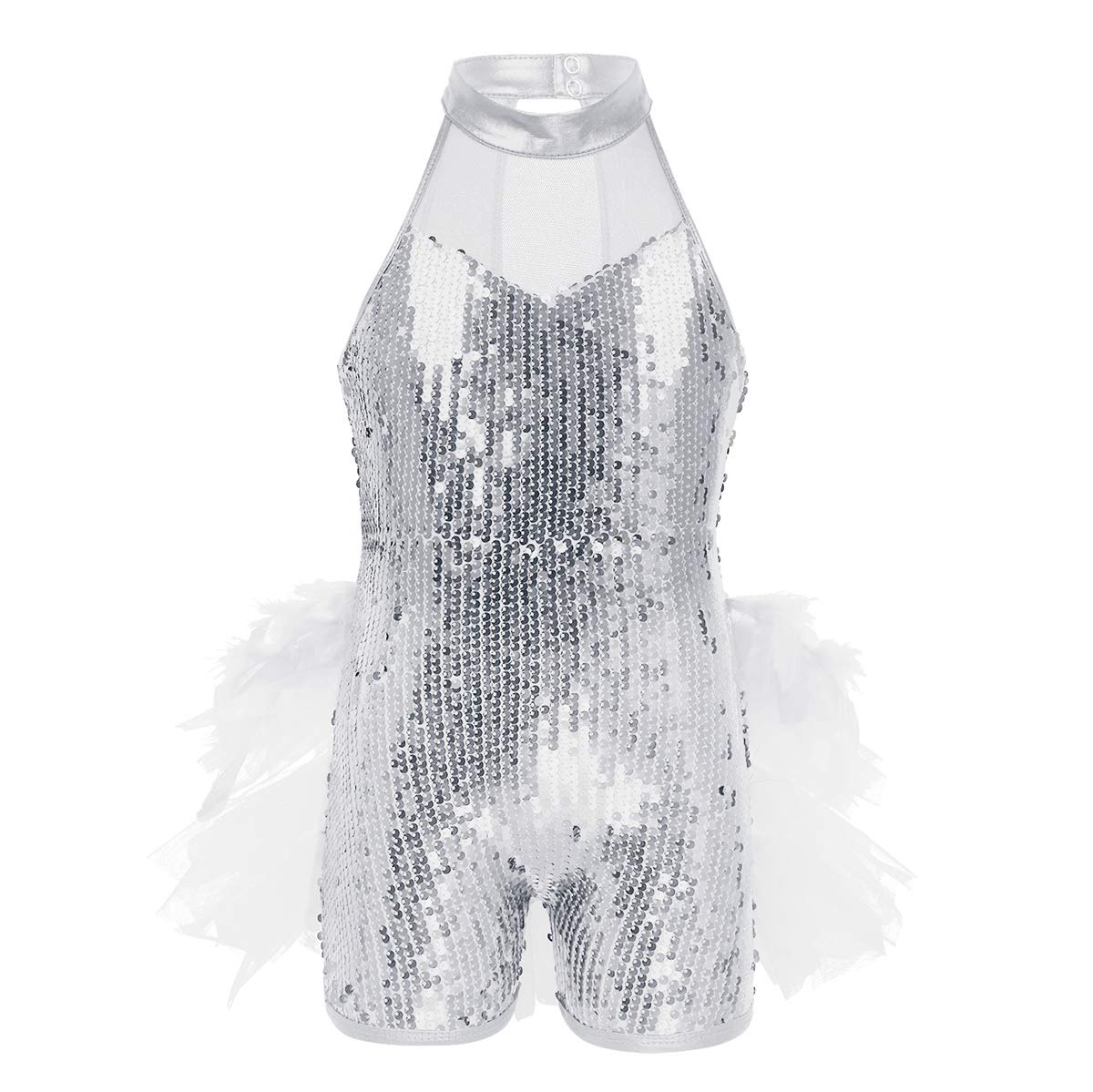 Sparkly Girls Ballet Dance Dress - Sequined Jazz Latin Street Dance Costume for Performances & Active Dancewear | Perfect for Recitals, Competitions & Practice