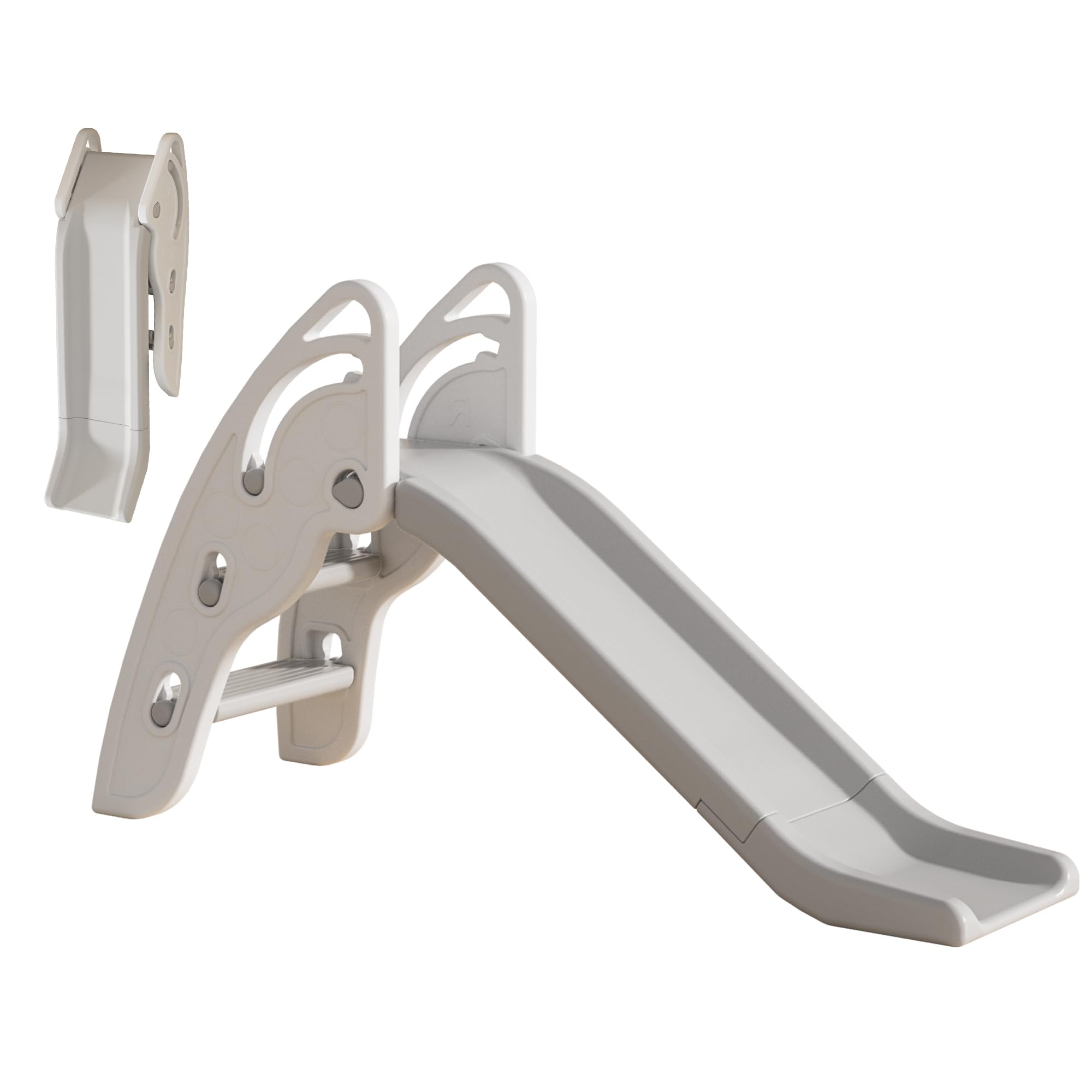 Large Toddler Slide & Play Climber Set - Extra Long Slipping Slope for Indoor/Outdoor Use - White Kids Playground Slide for Backyard, Daycare & Playroom Fun