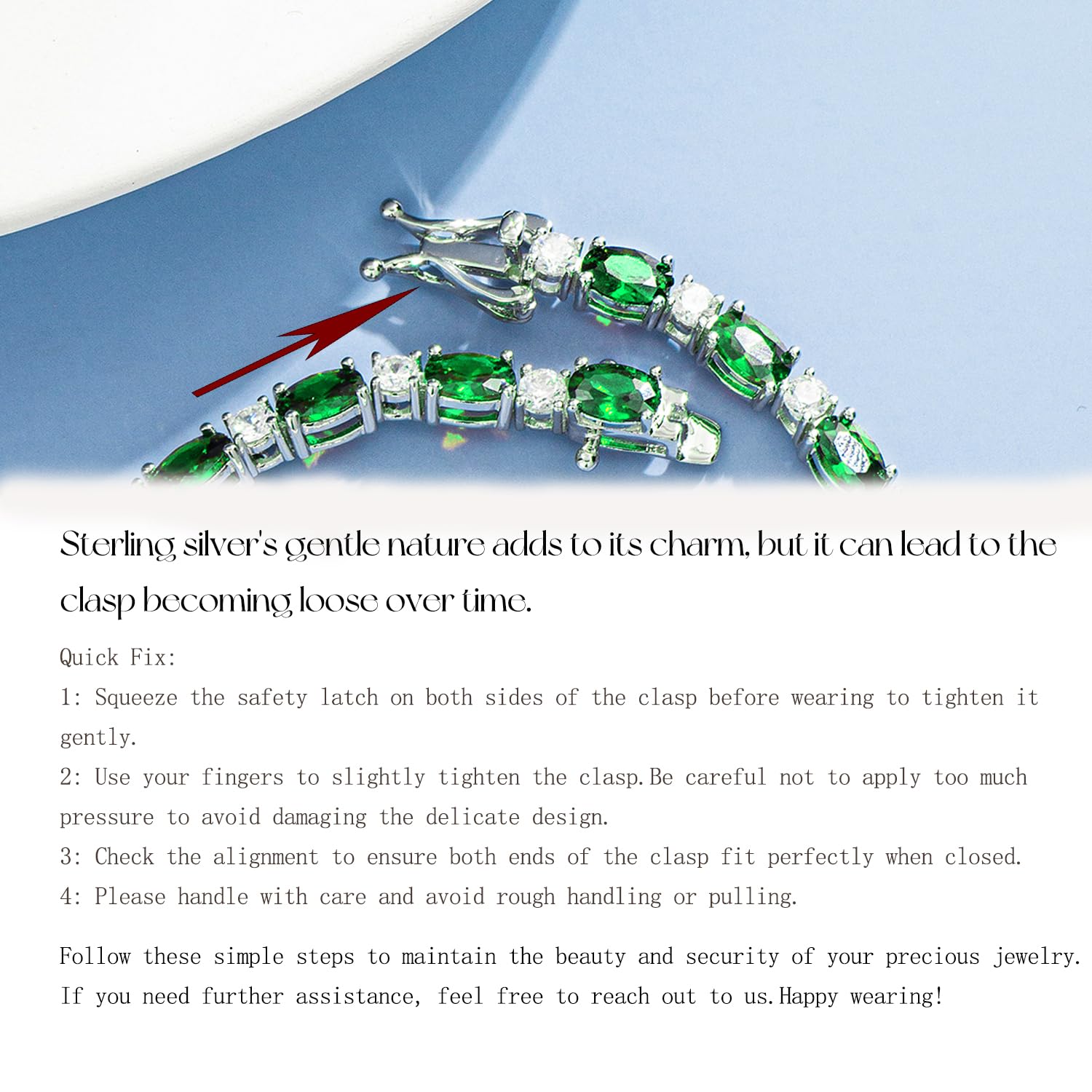 FANCIME Sterling Silver Birthstone Tennis Bracelet - Dainty Charm Bracelet for Women, Mom, Birthday Gift - 7