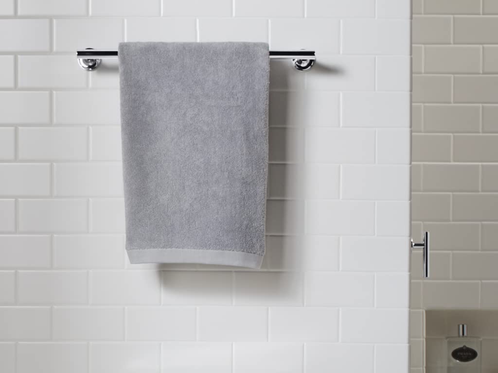 Kohler 14435-2MB Purist 18-Inch Brushed Nickel Towel Bar - Modern Bathroom Accessory for Spa, Hotel & Home Decor