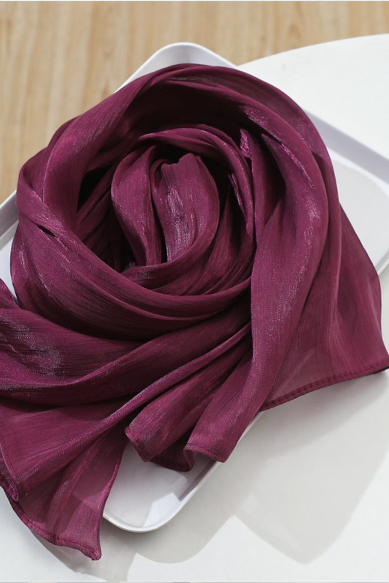 Jimmy Choo Organza Hijab Scarf - Fuschia Pink Luxury Muslim Headscarf for Women | Elegant Fashion Accessory for Daily Wear, Special Occasions & Modest Dressing