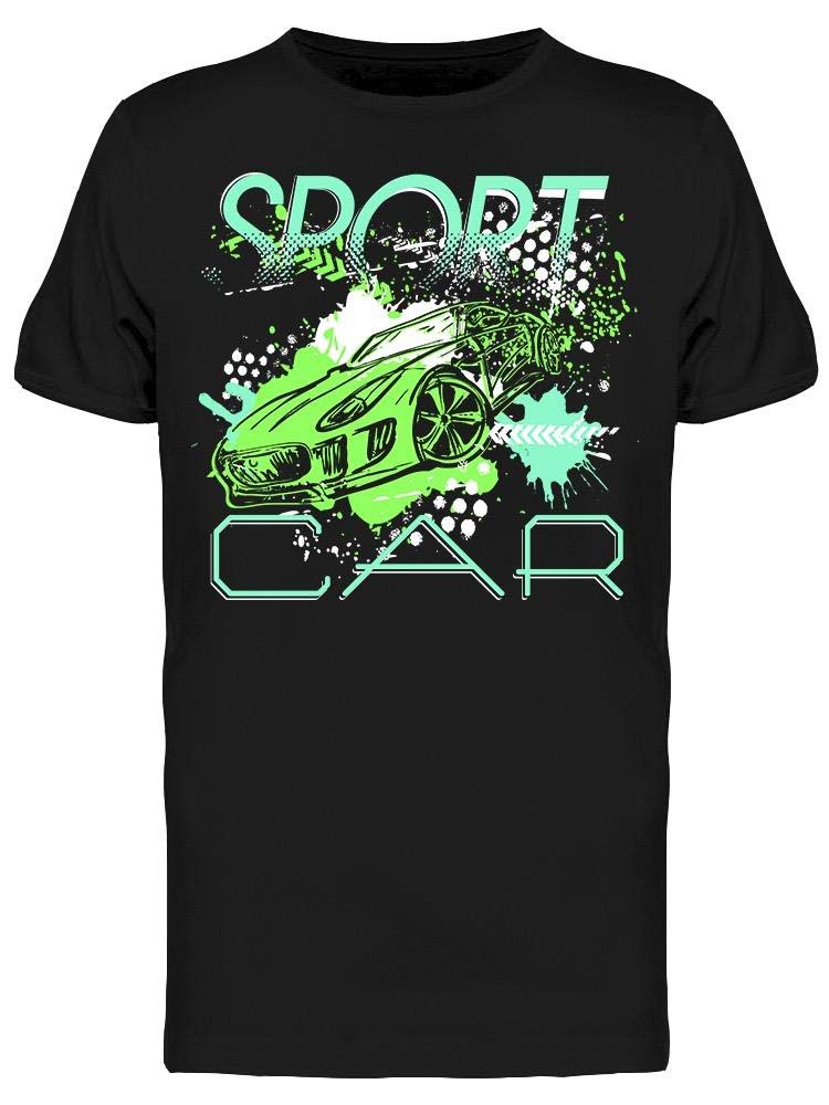 Sport Car Graphic T-Shirt for Men - Green Splash Design - Casual Wear & Car Enthusiast Apparel