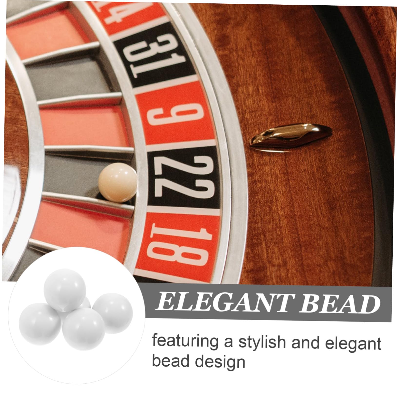 KICHOUSE 5pcs Roulette Wheel Beads - Casino Party Game Spinner for Birthday, Bar, Casino Night & Family Game Night - Perfect for Table Games, Drinking Games & Festive Events