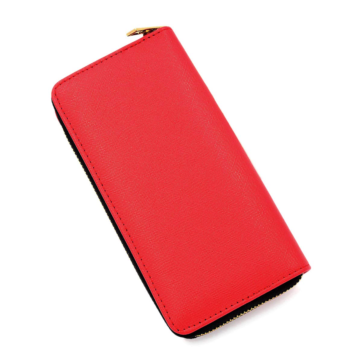 Premium Vegan Saffiano Leather Zip Around Wallet for Men & Women - RFID Blocking Slim Bifold Wallet with Multiple Card Slots - Perfect for Travel, Business & Everyday Use