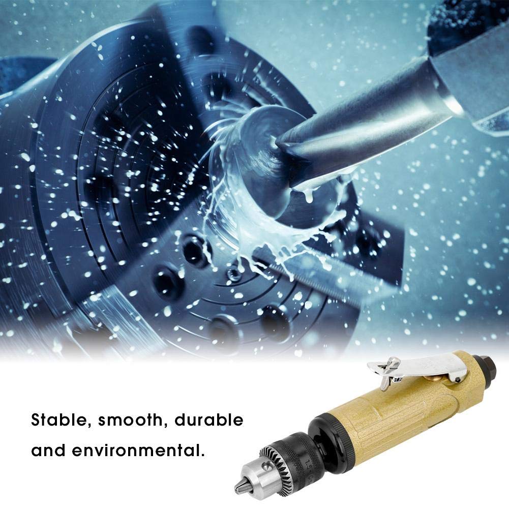 22000RPM Straight Shank Pneumatic Air Drill Tool with Adjustable Speed - High Power Industrial Air Drill for Metal, Wood, Plastic - Includes Wrench & Chuck Key for Polishing, Engraving & Drilling - Perfect for DIY Projects, Automotive Repair & Metalworking
