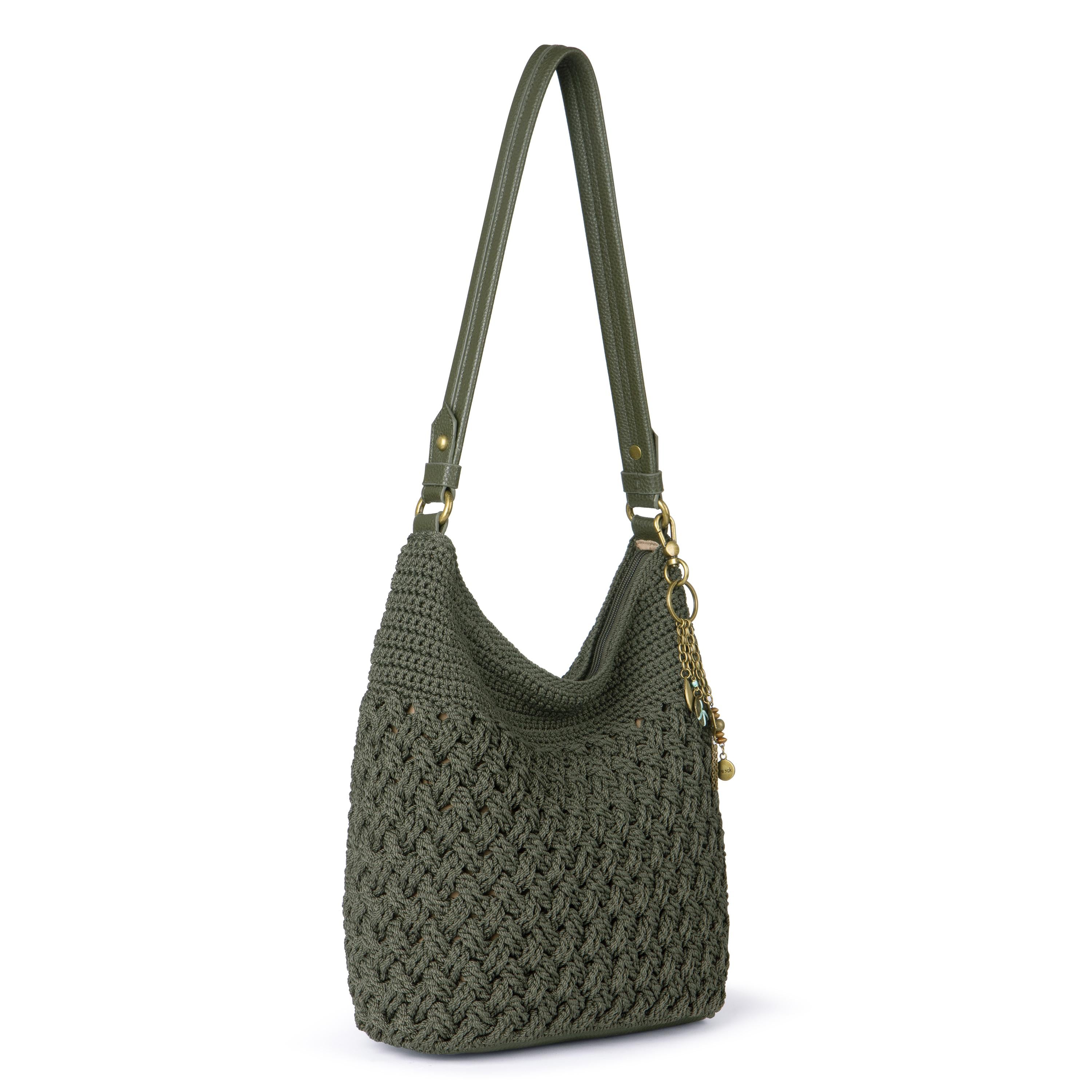 Sequoia Hobo Bag - Hand Crochet Moss Cozy Weave Tote - Perfect for Boho Fashion, Beach Outings & Everyday Use