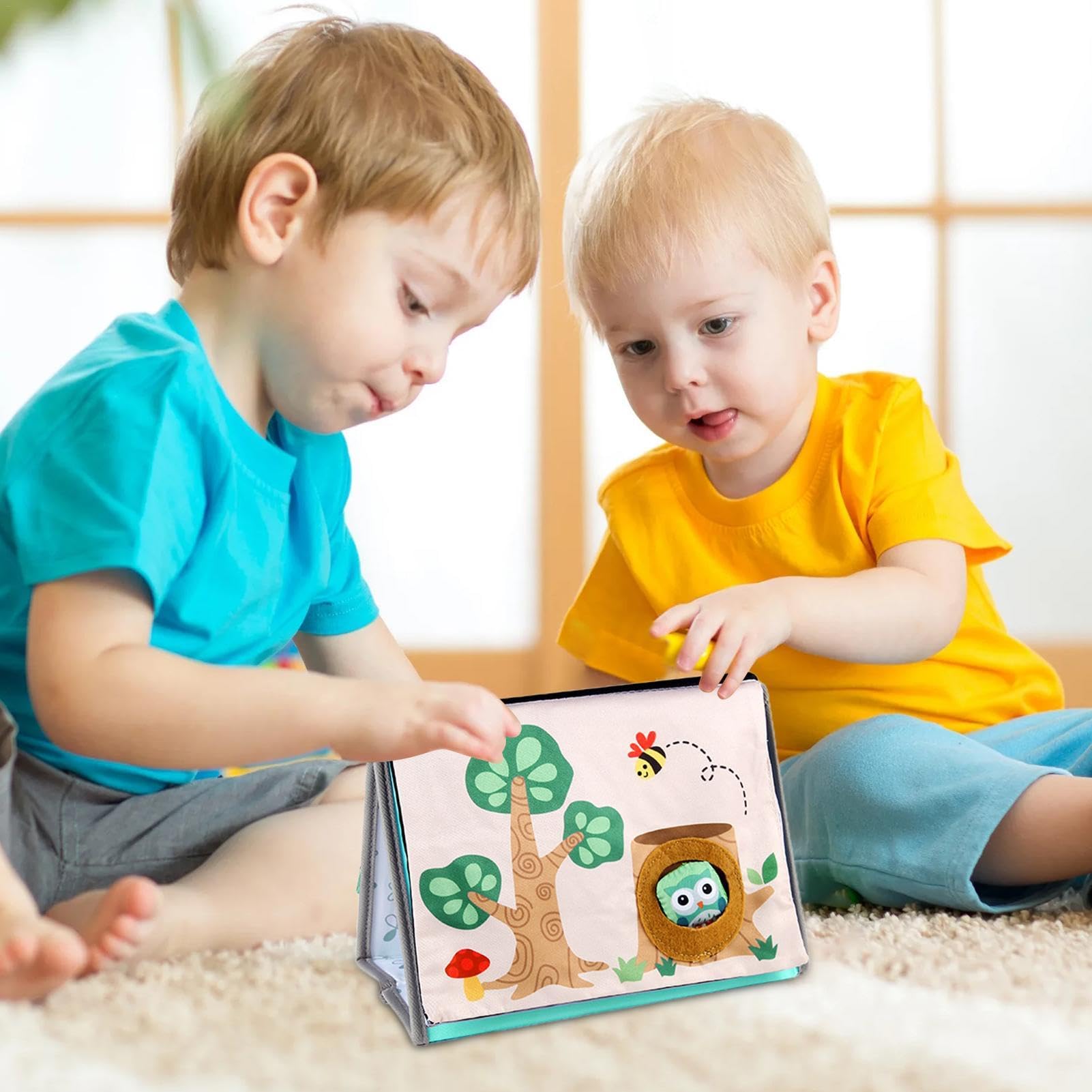Soft Cloth Books for Babies & Toddlers - Sensory Crinkle Activity Book for Early Learning & Development | Perfect Baby Shower Gift, Montessori Educational Toy for Infants 0-12 Months