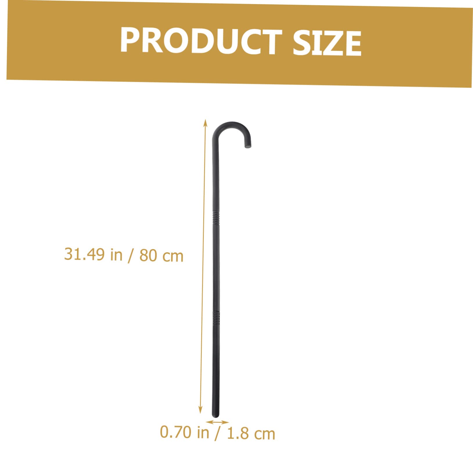 Beaupretty Black Plastic Walking Stick - Halloween Wizard Crutch Costume Prop, Carnival Fairy Stick Support, Party Accessories for Cosplay, Theater & Halloween Decorations