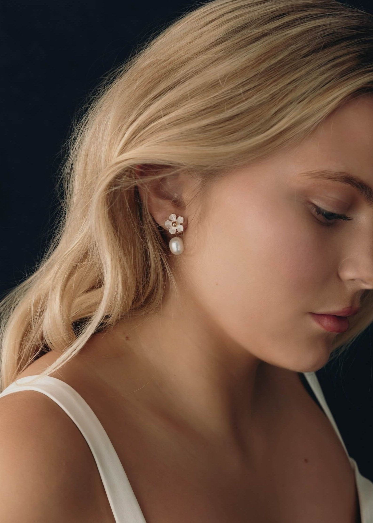 Valencia Pearl Drop Earrings - Elegant White Pearl Jewelry for Women | Perfect for Weddings, Parties & Special Occasions
