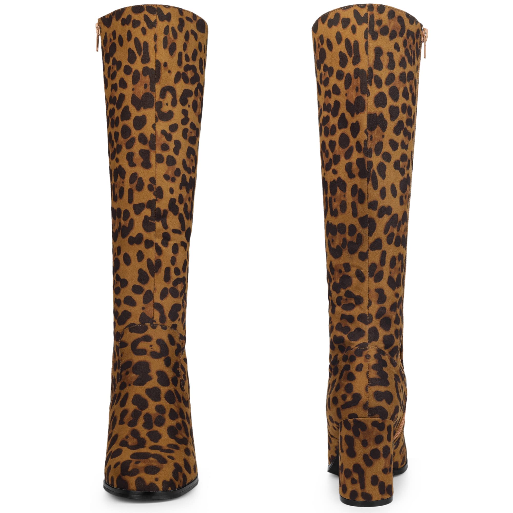 Perphy Women's Round Toe Chunky Heel Knee High Boots - Stylish Winter Fashion Boots for Women, Comfortable & Warm High Heel Boots for Office, Party, Dating & Everyday Wear