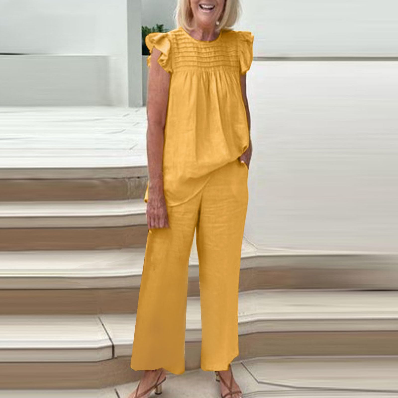 Women's 2-Piece Summer Short Sets - Short Sleeve Lounge Outfits for Vacation & Casual Wear | Perfect for Beach Trips, Weekend Relaxation, and Summer Getaways