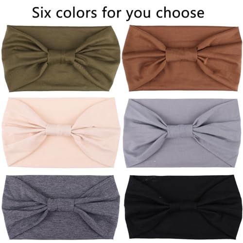 Headbands Color-6 Pcs Black、Coffee、Beige、Dark gray、Light gray、Military green