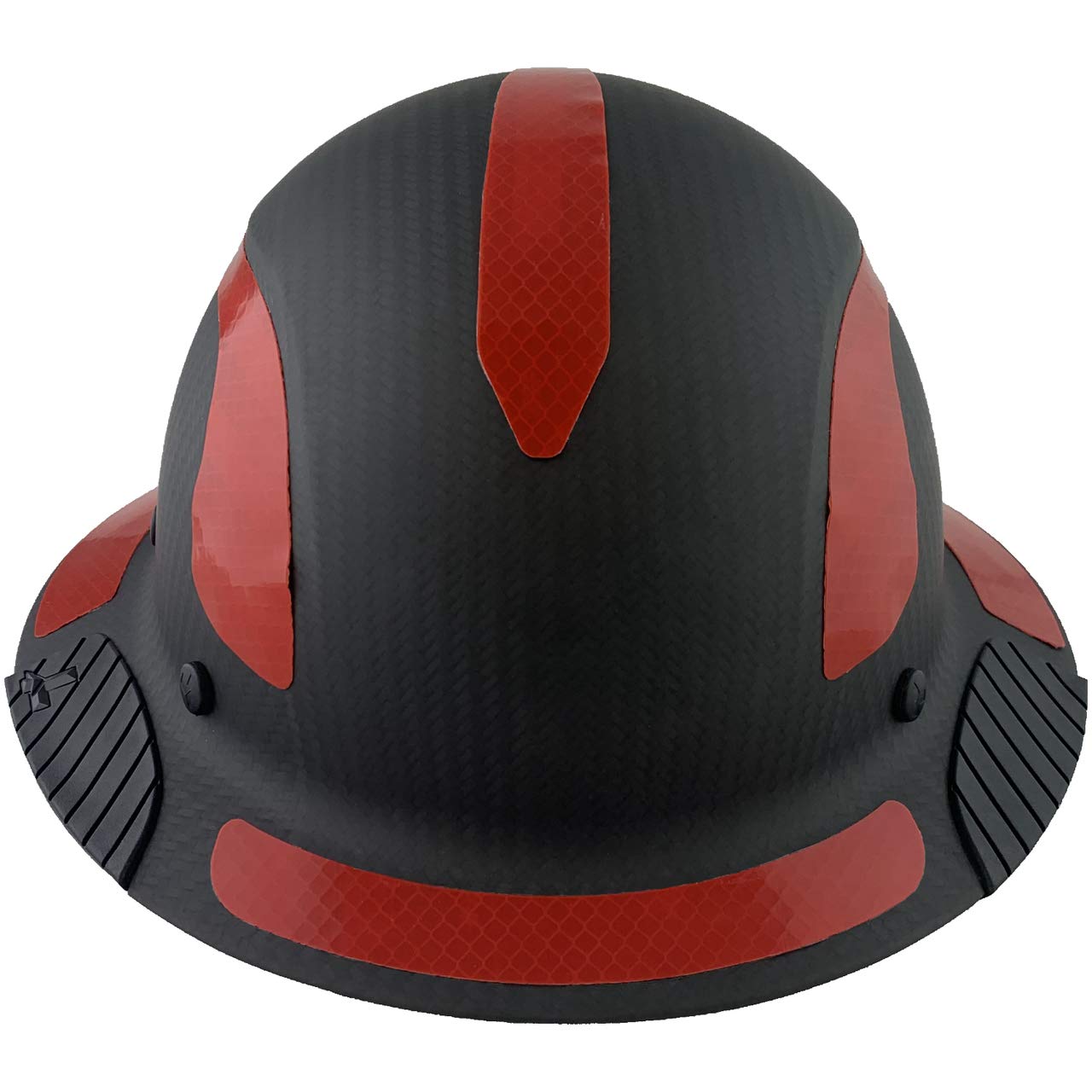 Premium Carbon Fiber Full Brim Safety Helmet - OSHA Approved Hard Hat with Red Reflective Decals & Free Tote Bag - Ideal for Construction, Industrial Work & Outdoor Safety Gear