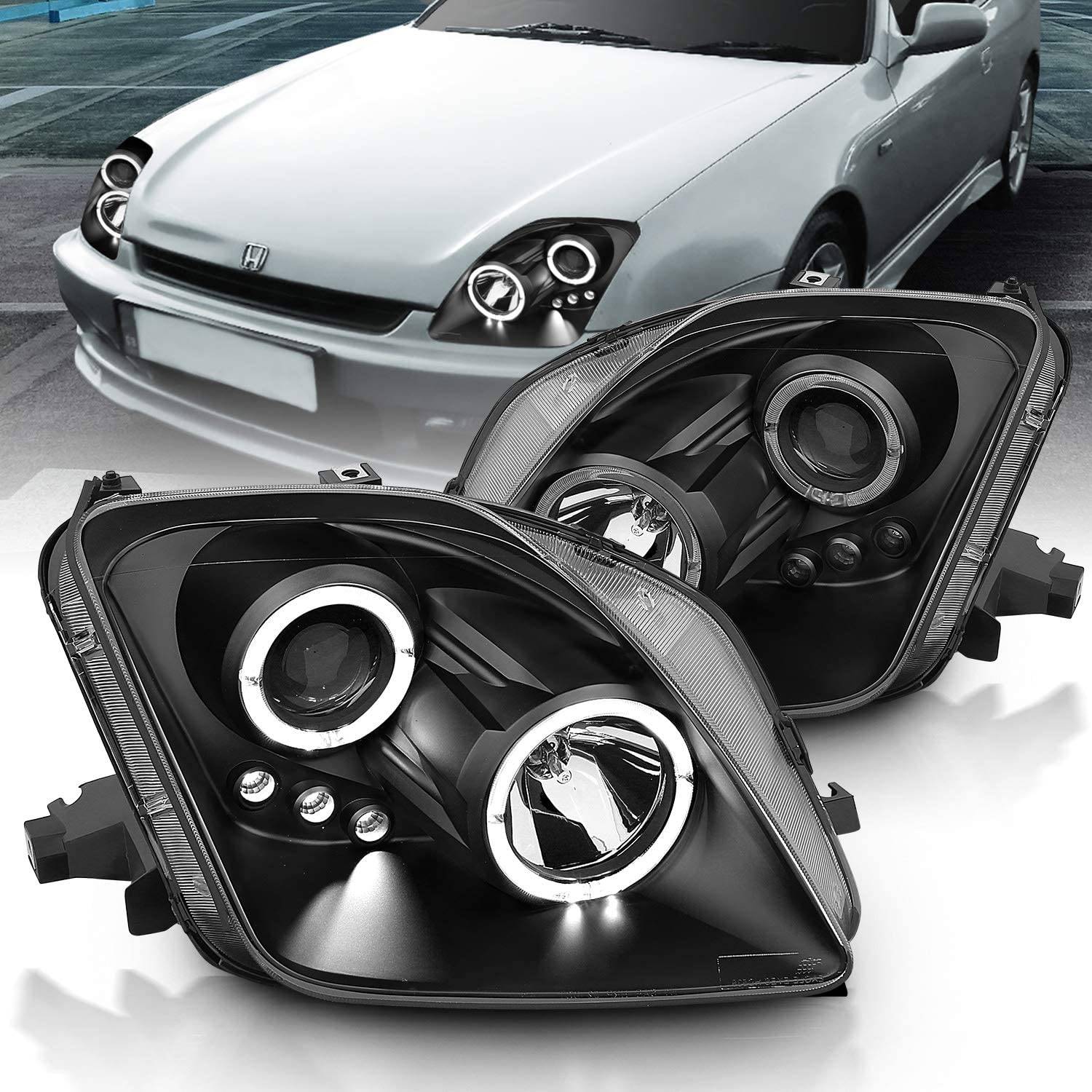 1997-2001 Honda Prelude Halo Projector Headlights CCFL Kit - High Performance LED Headlight Conversion for Night Driving & Car Upgrades