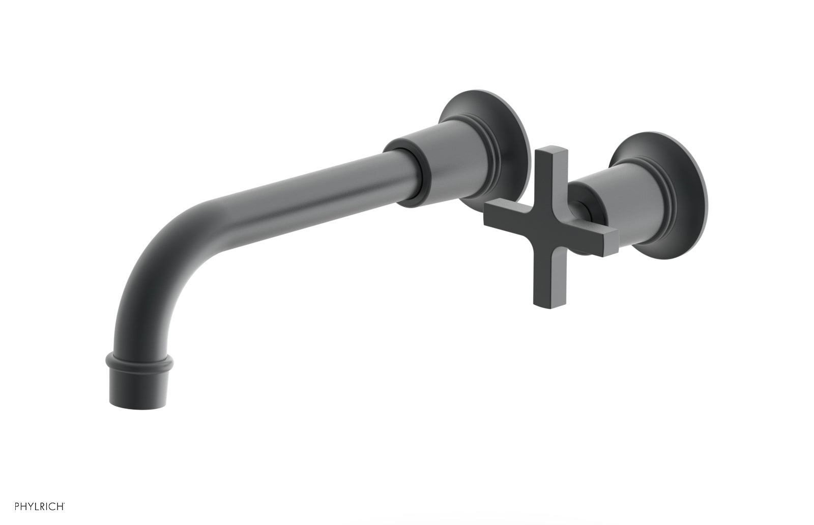 HEX MODERN Single Handle Wall Mount Bathroom Faucet - Cross Handle Design 501 17 - Perfect for Modern Bathroom & Powder Room Sink Installation