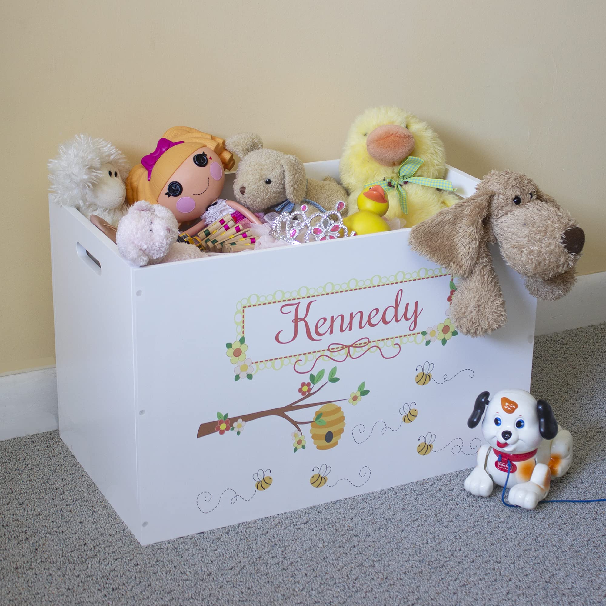 Personalized Baseball Toy Storage Box for Kids - Open Top Design for Easy Access - Perfect for Organizing Toys, Sports Gear, and Room Decor