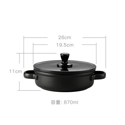 Premium Ceramic Slow Cooker Pot - 0.87L Stoneware Casserole Dish for Soup, Stew & Hot Pot | Oven & Stovetop Safe Cookware for Kitchen, Camping & Family Dinners
