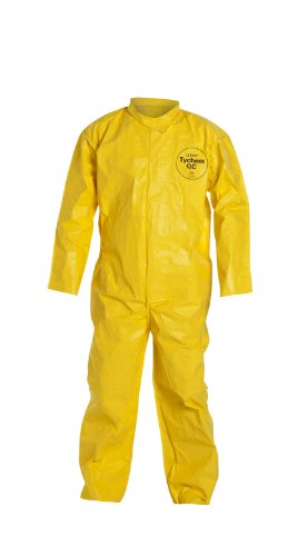 DuPont QC120BYL3X001200 Tychem 2000 Disposable Chemical Resistant Coverall - Yellow, 3X-Large, 12-Pack | OSHA Compliant Protective Suit with Bound Seams & Open Cuff for Hazardous Chemical Handling, Industrial Safety & Emergency Response