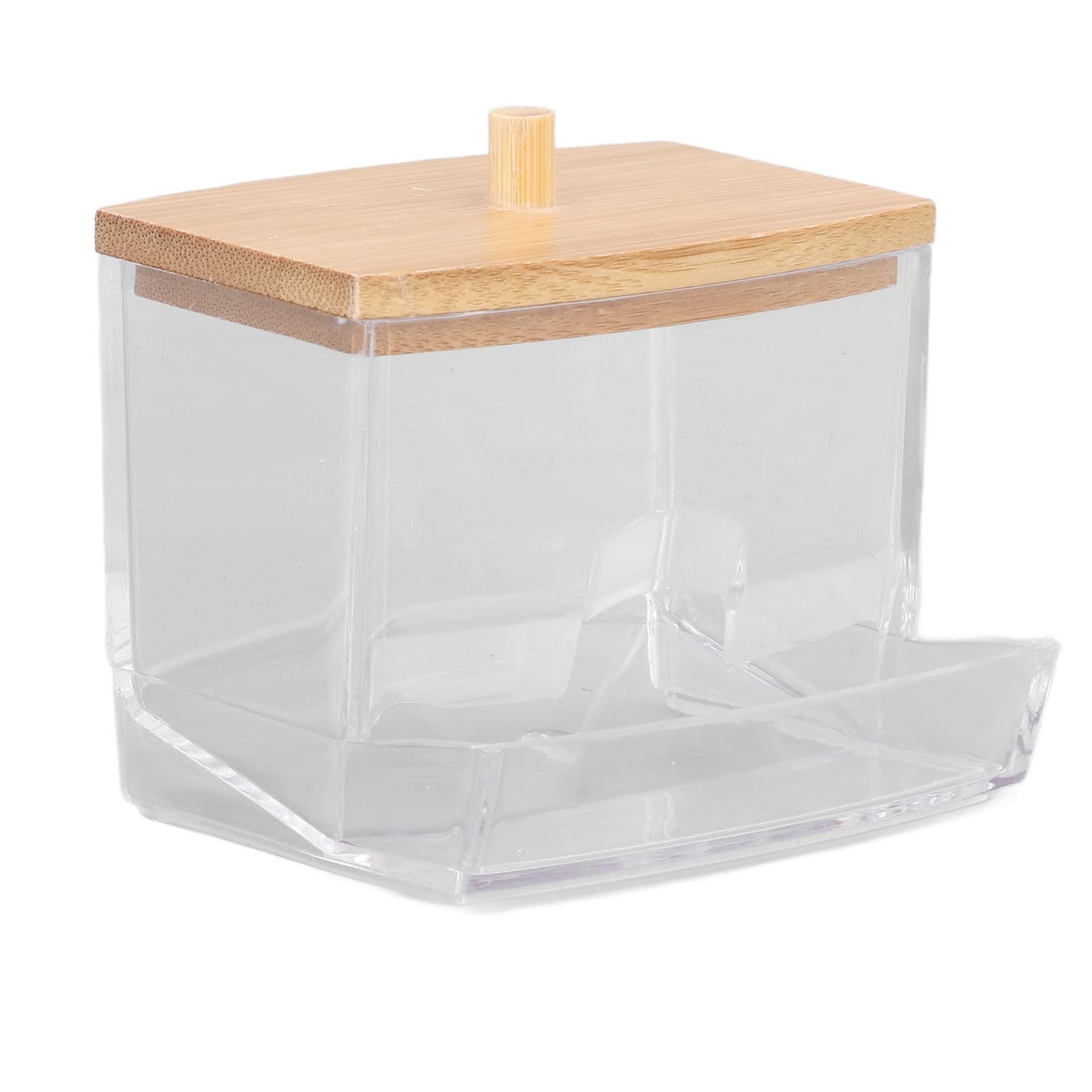 EXCLUZO Cotton Swab Storage Case - Clear Transparent Makeup Organizer Box with Durable Cover for Jewelry & Beauty Tools | Perfect for Travel, Bathroom Counter & Vanity Organization
