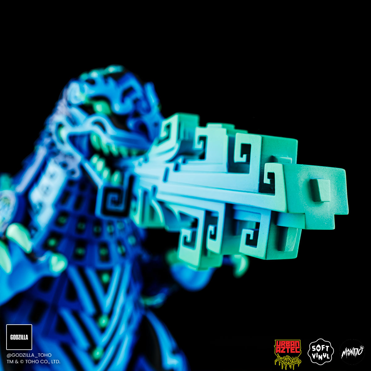 Urban Aztec Godzilla Vinyl Designer Figure - Heat Ray Variant Timed Edition | Collectible Monster Toy for Display & Gifts | Perfect for Anime Fans & Pop Culture Collectors