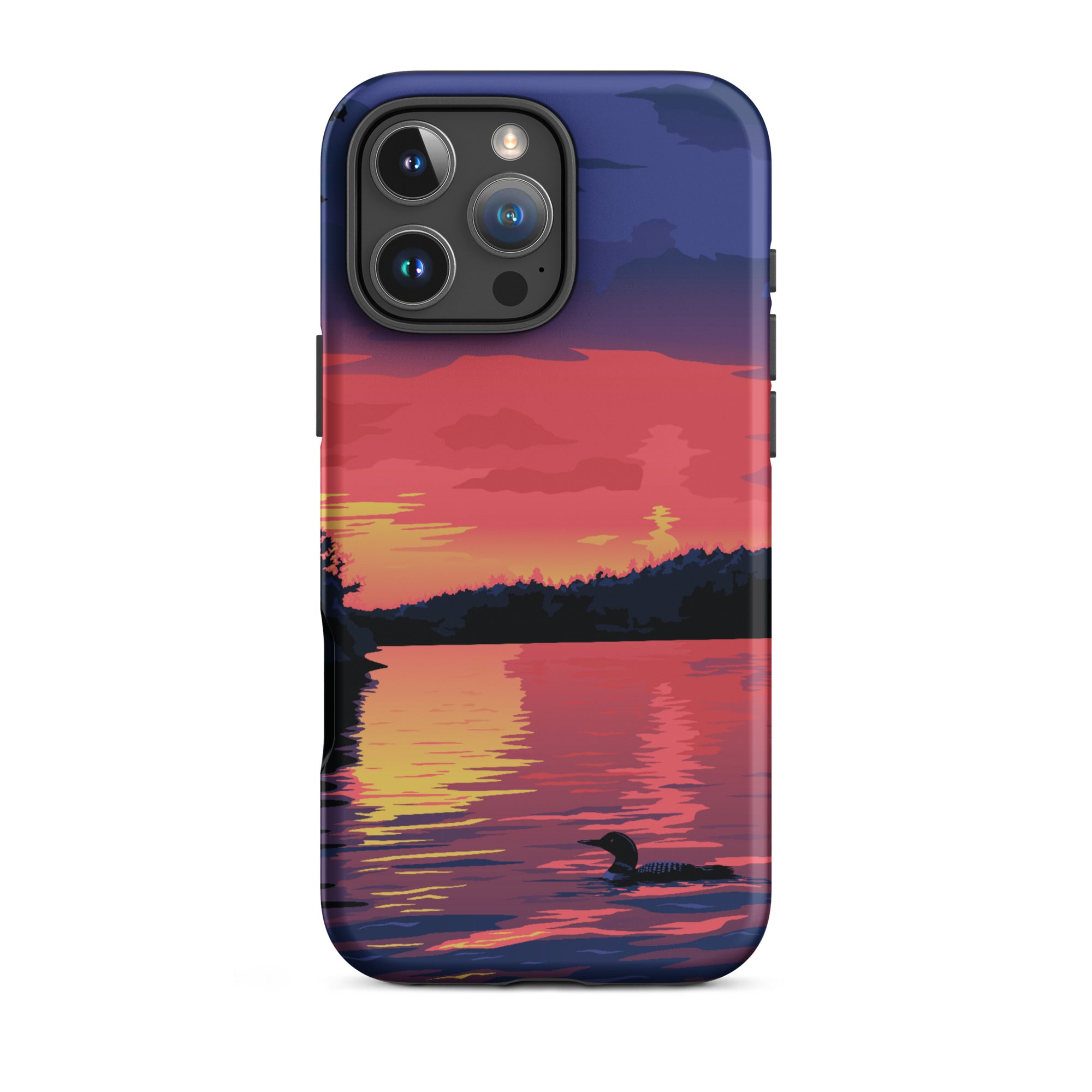 Premium iPhone Protective Case with Sunset Loon Design - Shockproof & Scratch-Resistant Cover for iPhone [Models] | Perfect for Outdoor Adventures, Travel & Daily Protection