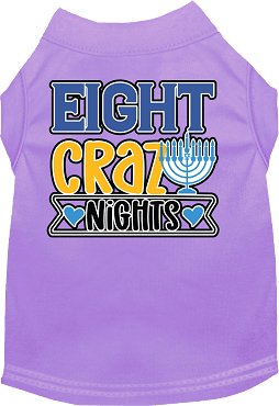 Eight Crazy Nights Screen Print Dog Shirt - Funny Christmas Pet Apparel in Multiple Colors - Perfect for Holiday Parties & Festive Pet Photos